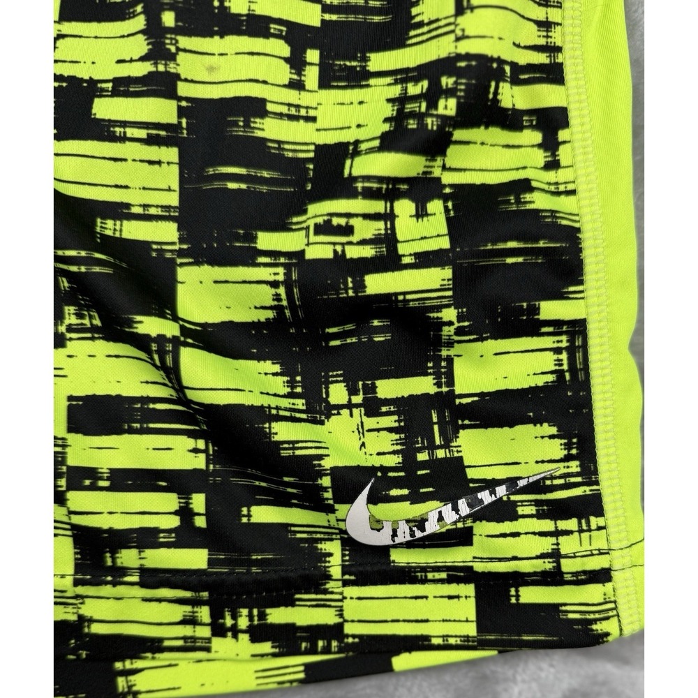Nike Dri-FIT Men's Large Neon Yellow Black Athletic Shorts L Running Gym - Picture 4 of 8
